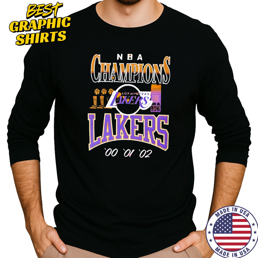NBA Champions Los Angeles Lakers 00 01 02 shirt Long Sleeved