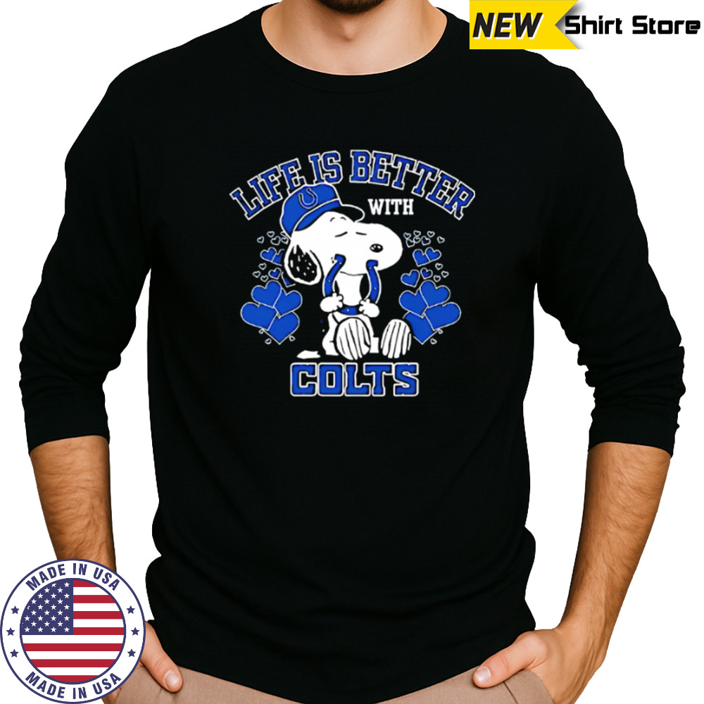 Snoopy Life Is Better With Indianapolis Colts shirt Long Sleeved