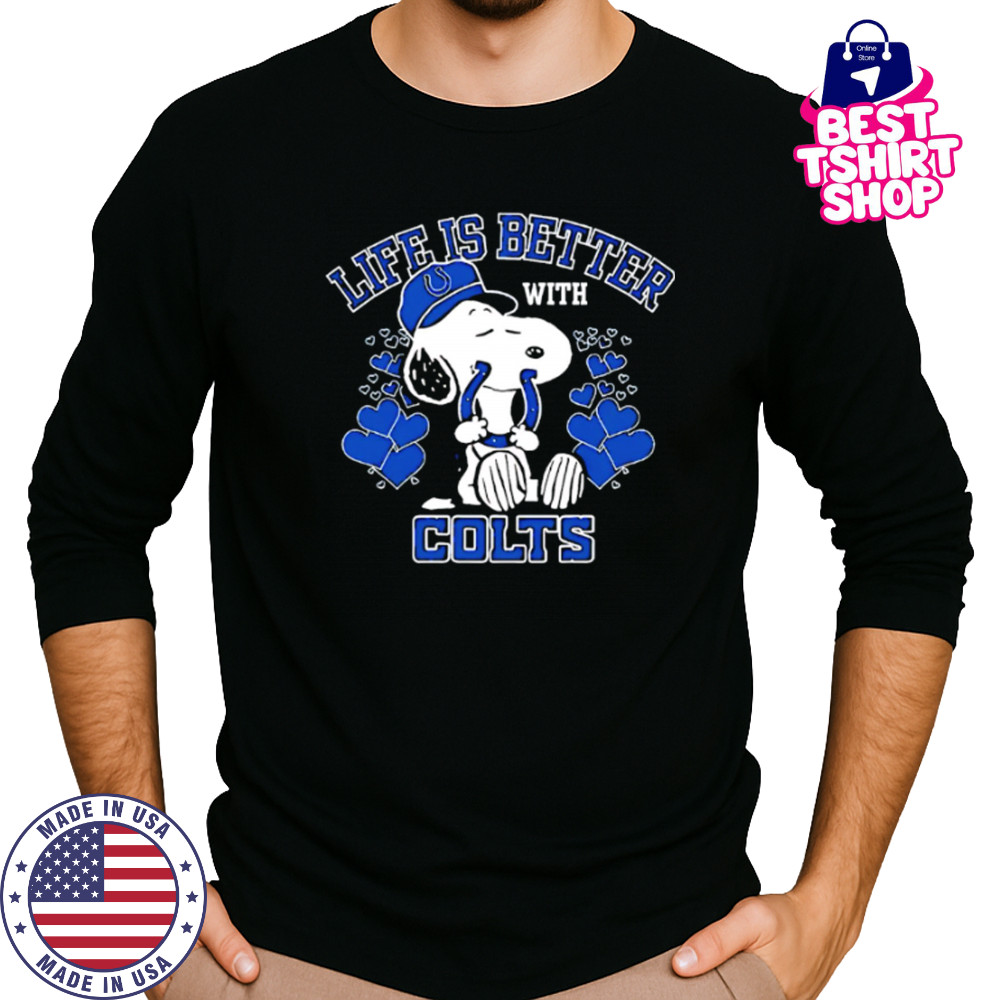 Snoopy Life Is Better With Indianapolis Colts shirt Long Sleeved