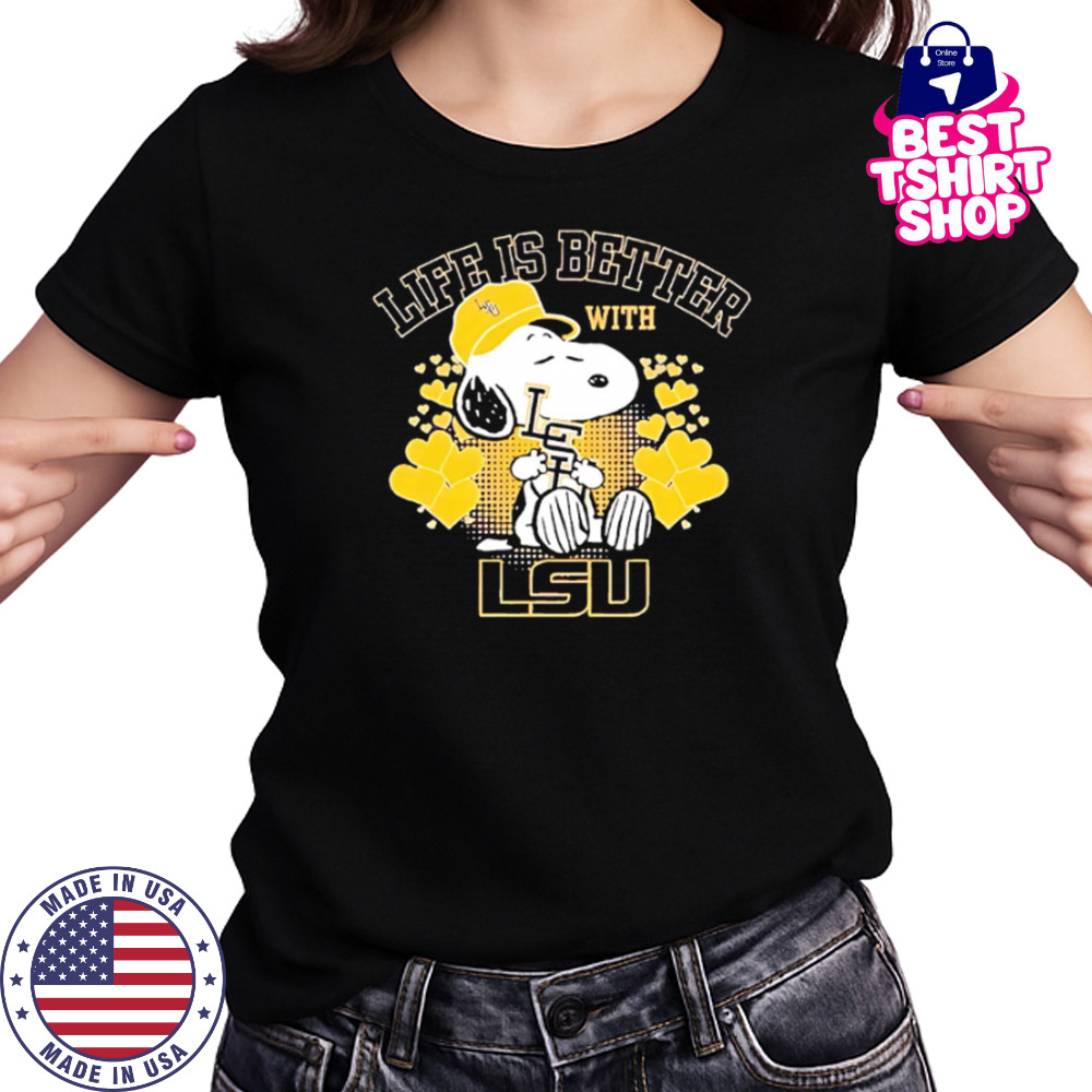 Snoopy Life is better with LSU shirt Women's T-shirt