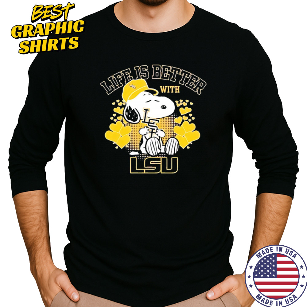 Snoopy Life is better with LSU shirt Long Sleeved