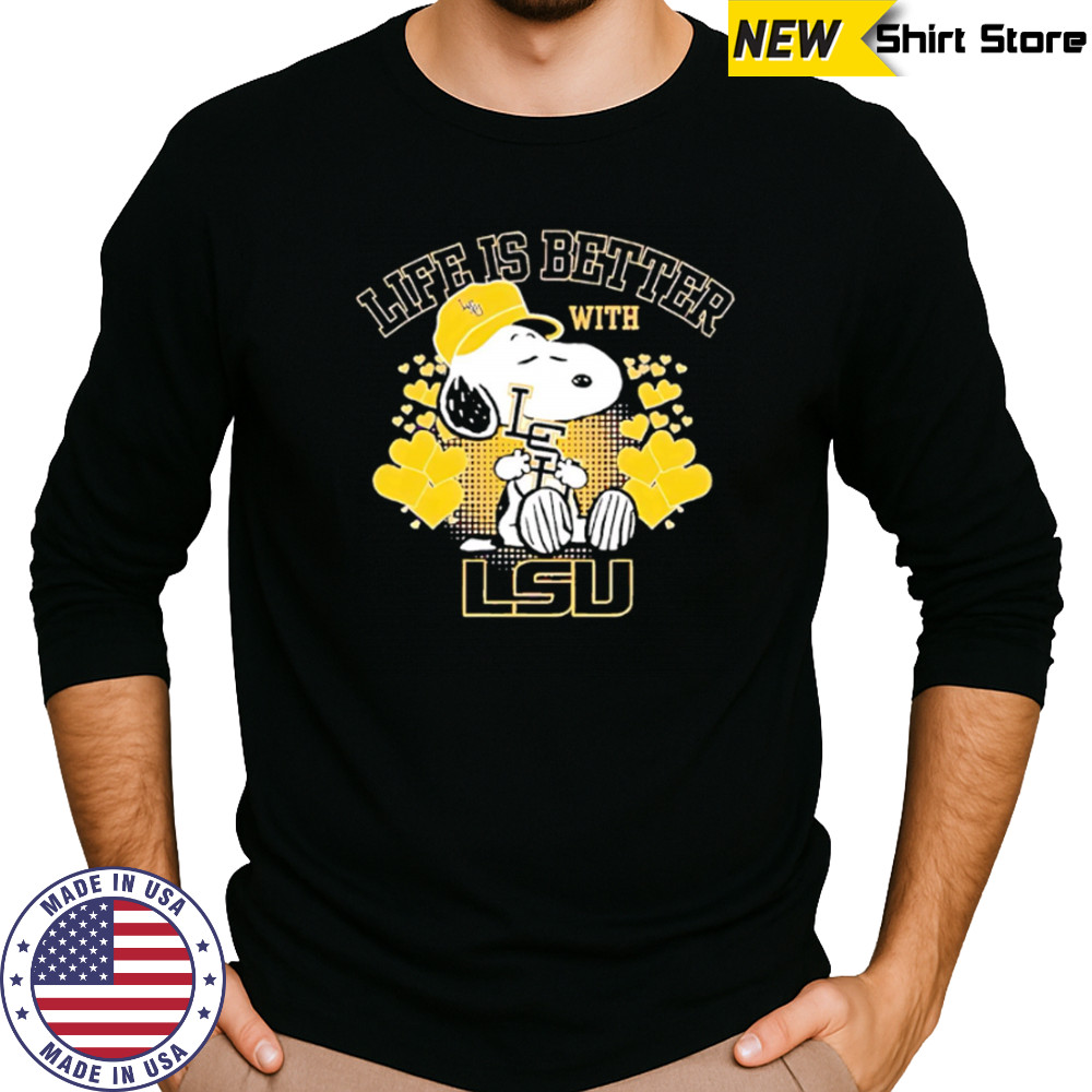 Snoopy Life is better with LSU shirt Long Sleeved