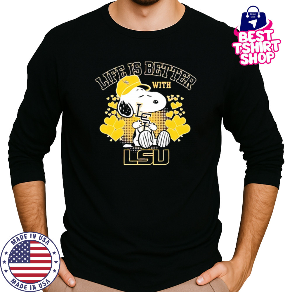 Snoopy Life is better with LSU shirt Long Sleeved