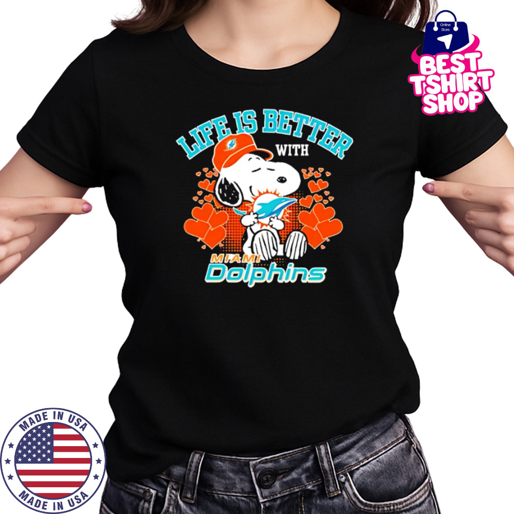 Snoopy Life Is Better With Miami Dolphins shirt Women's T-shirt
