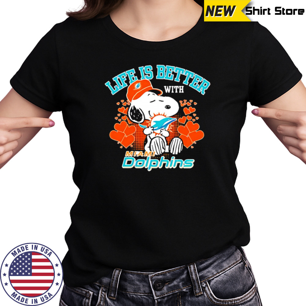 Snoopy Life Is Better With Miami Dolphins shirt Women's T-shirt