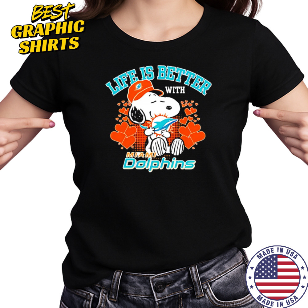 Snoopy Life Is Better With Miami Dolphins shirt Women's T-shirt
