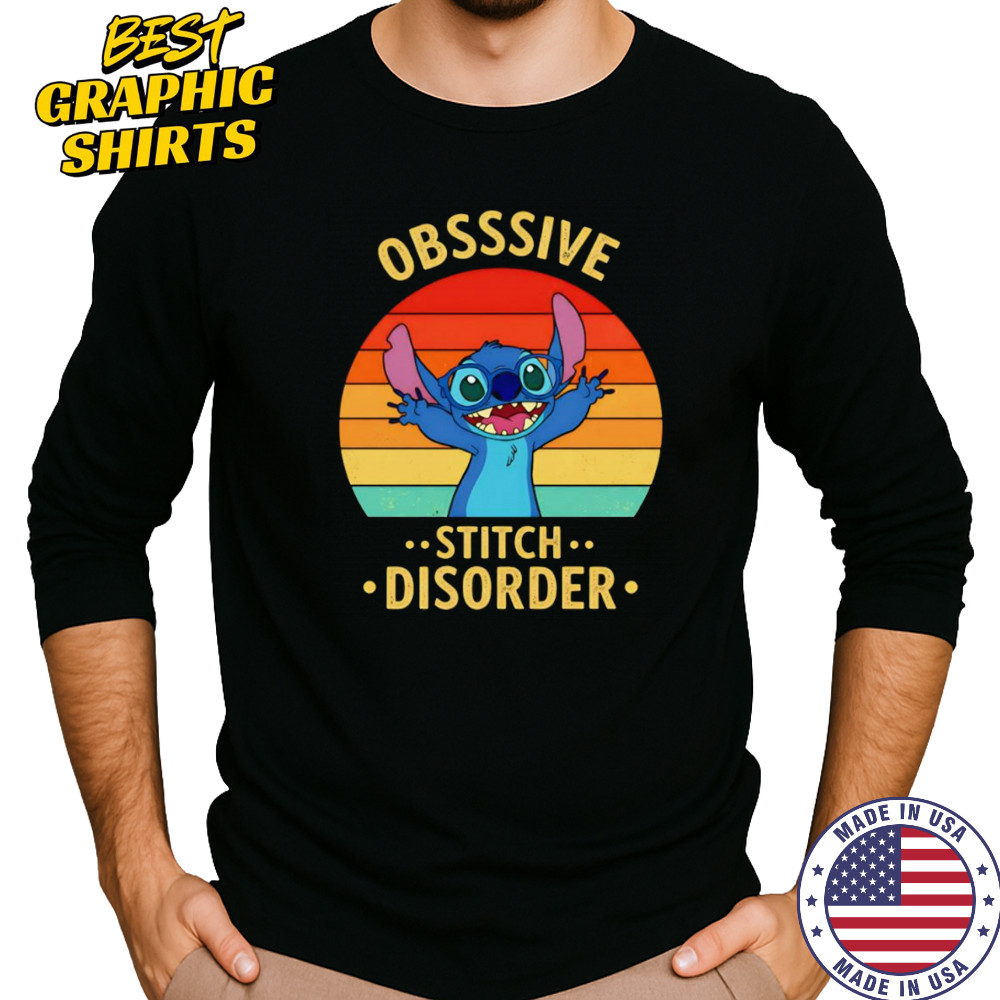 Stitch obsessive disorder retro shirt Long Sleeved