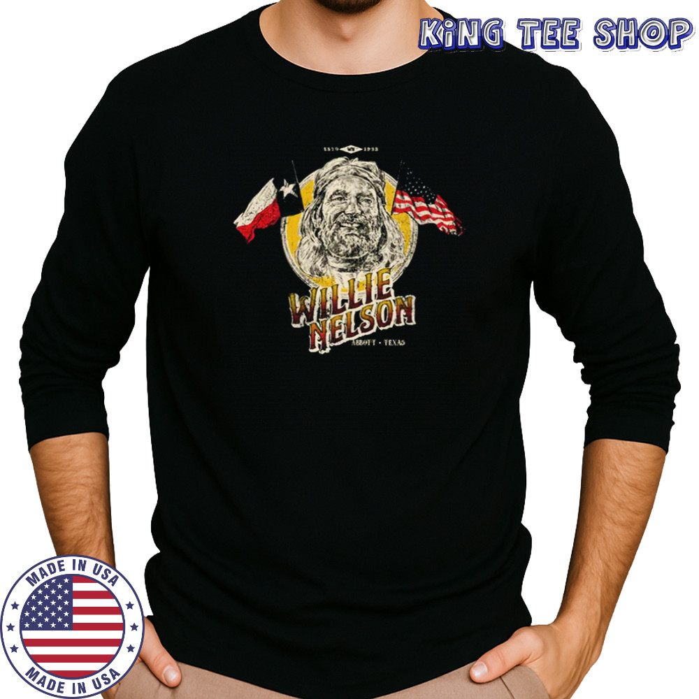Willie Nelson Flag Portrait Shirt Long Sleeved