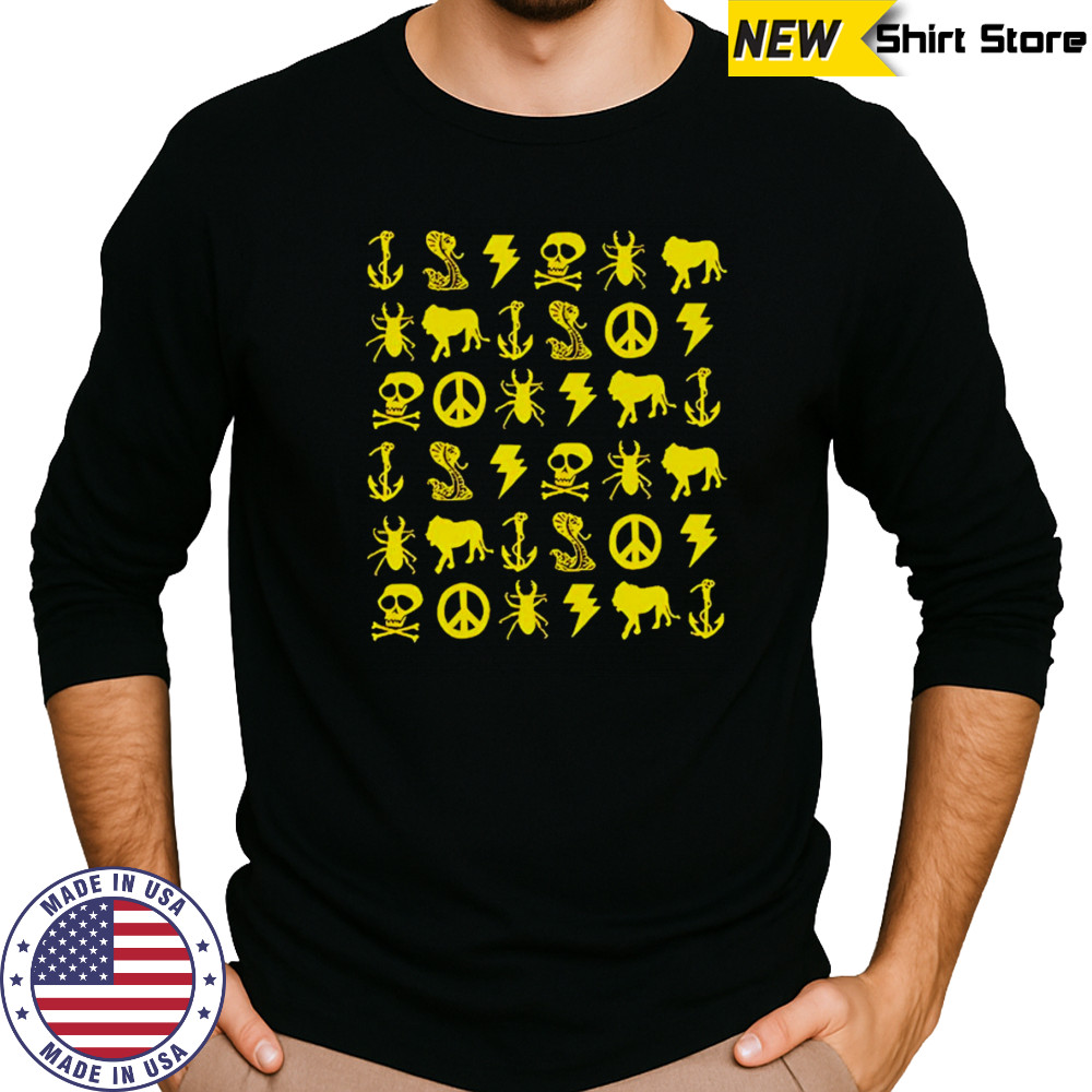 Golden Funny Symbol Skull Snake shirt Long Sleeved