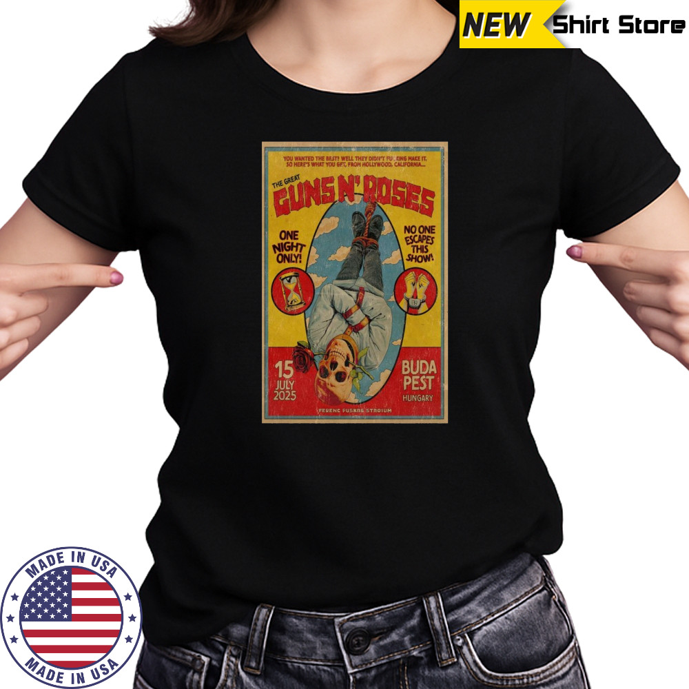 Guns N’ Roses 7-15-2025 Budapest Hungary Poster T-Shirt Women's T-shirt