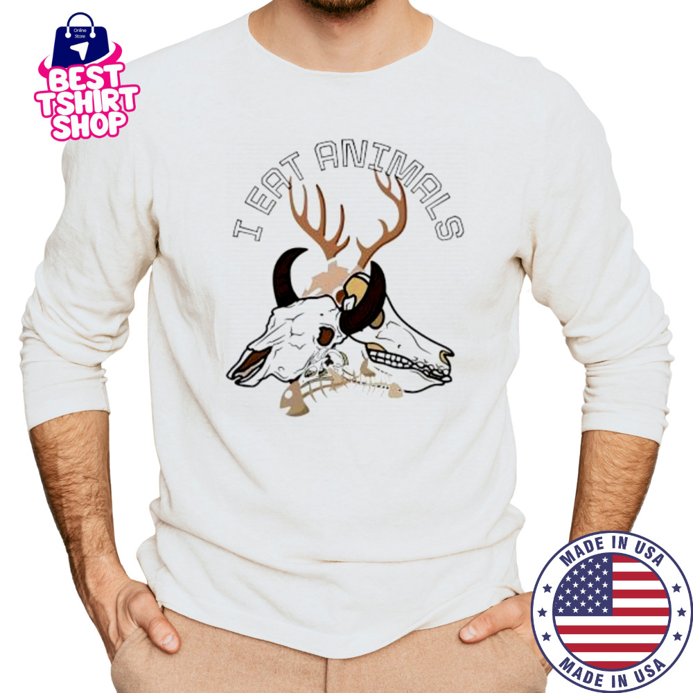 I Eat Animals antelope skull shirt Long Sleeved