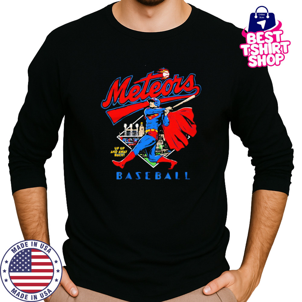Meteors up up and away back baseball shirt Long Sleeved