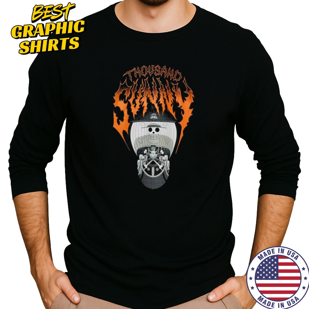 One Piece Thousand Sunny Metal T-Shirt Long Sleeved