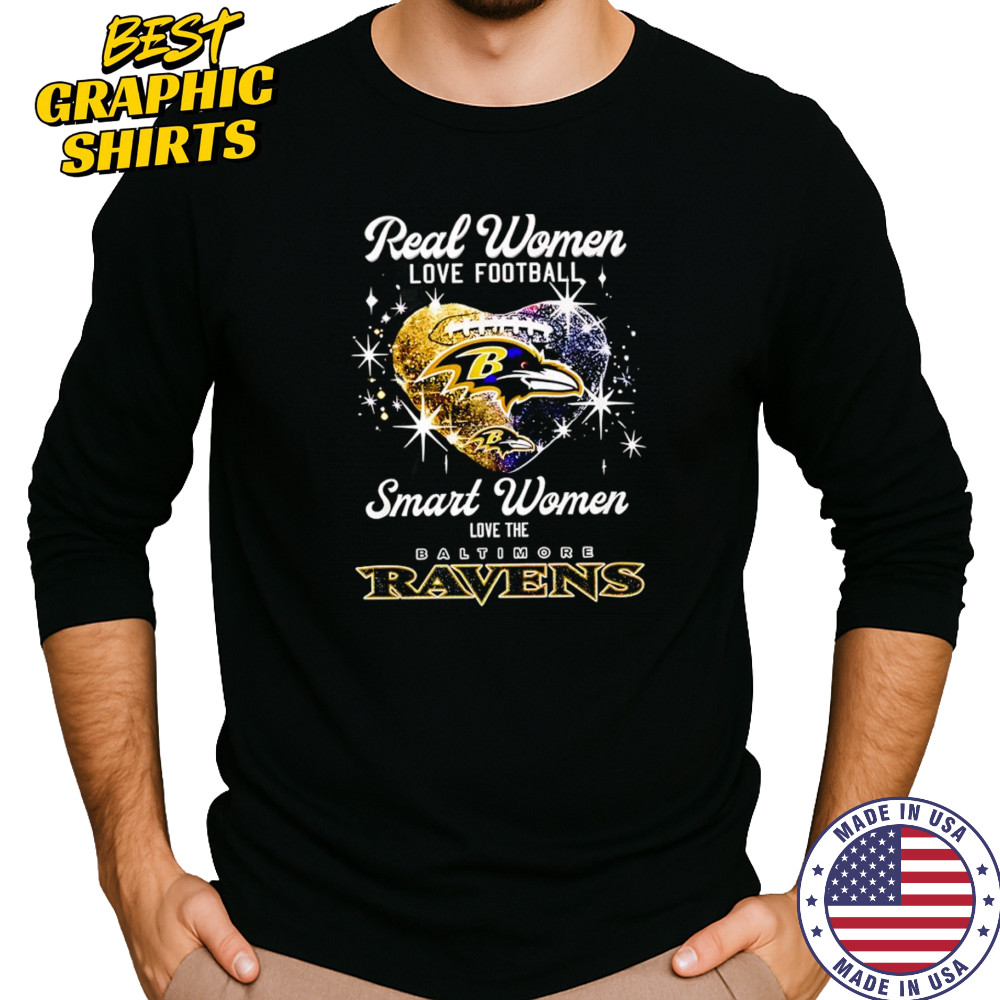 Real women love football smart women love the Baltimore Ravens shirt Long Sleeved