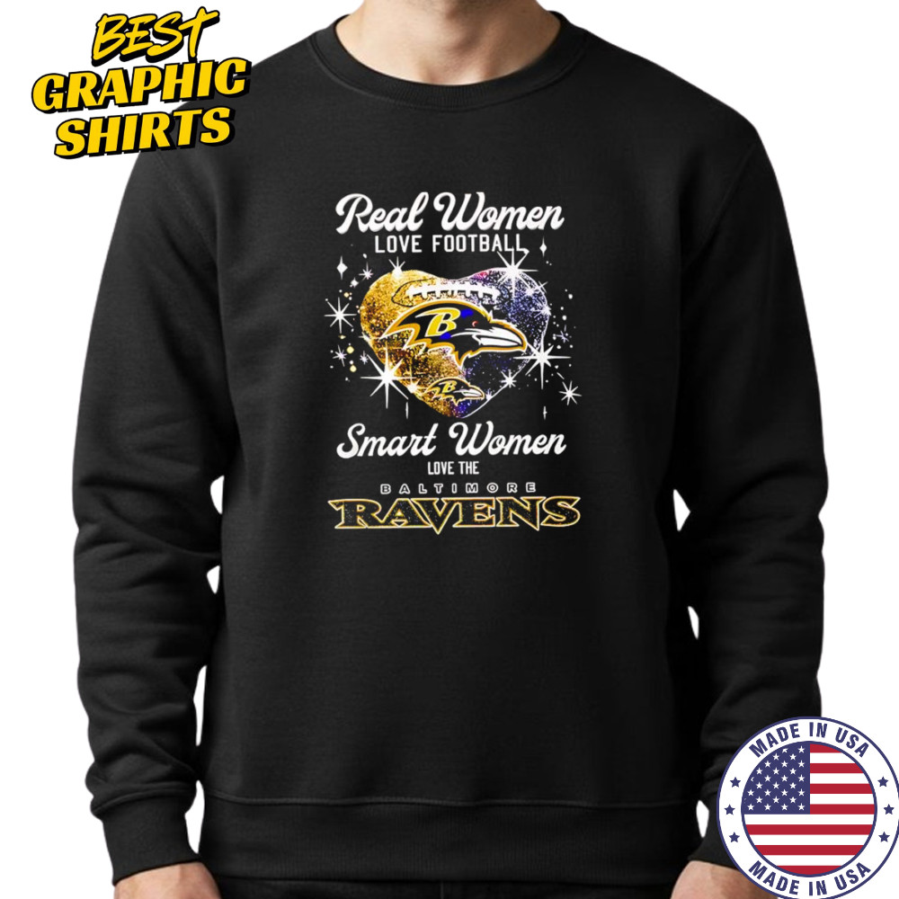 Real women love football smart women love the Baltimore Ravens shirt Sweatshirt