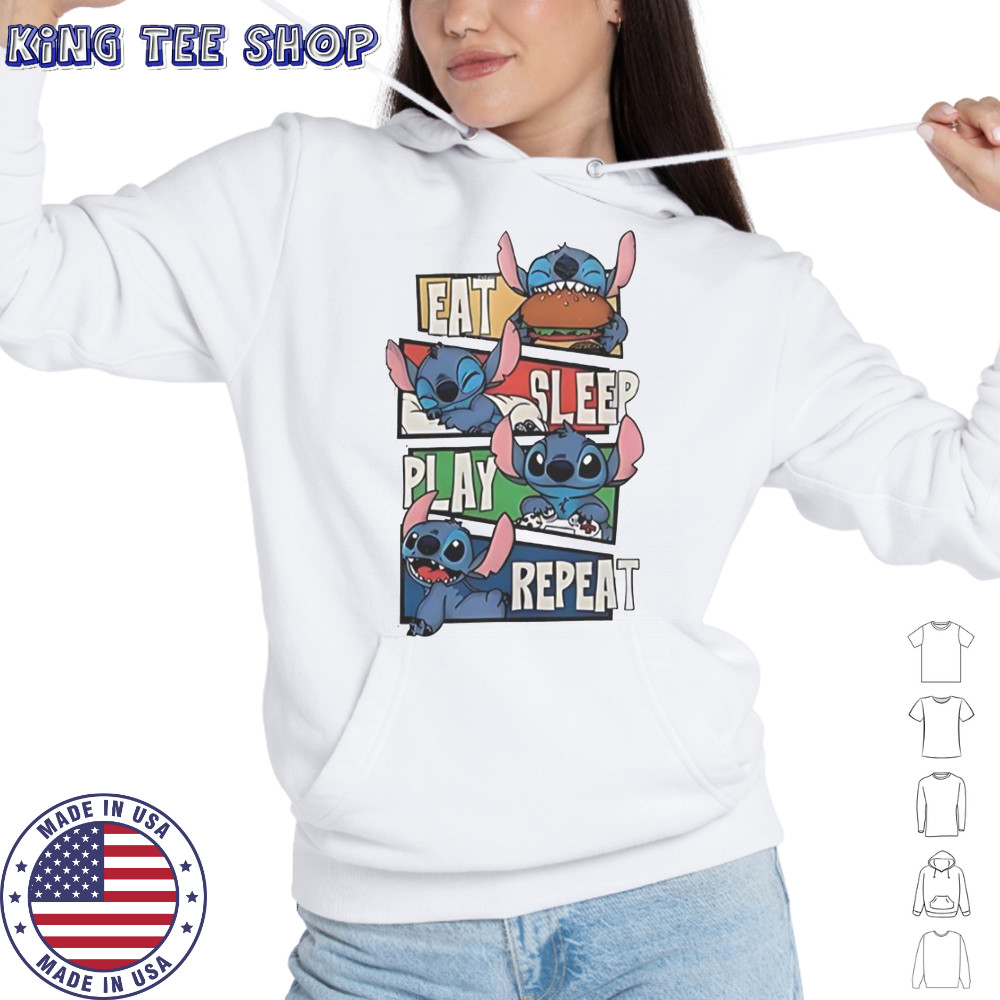 Stitch Eat Sleep Play Repeat T-Shirt Hoodie