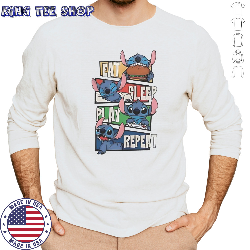Stitch Eat Sleep Play Repeat T-Shirt Long Sleeved