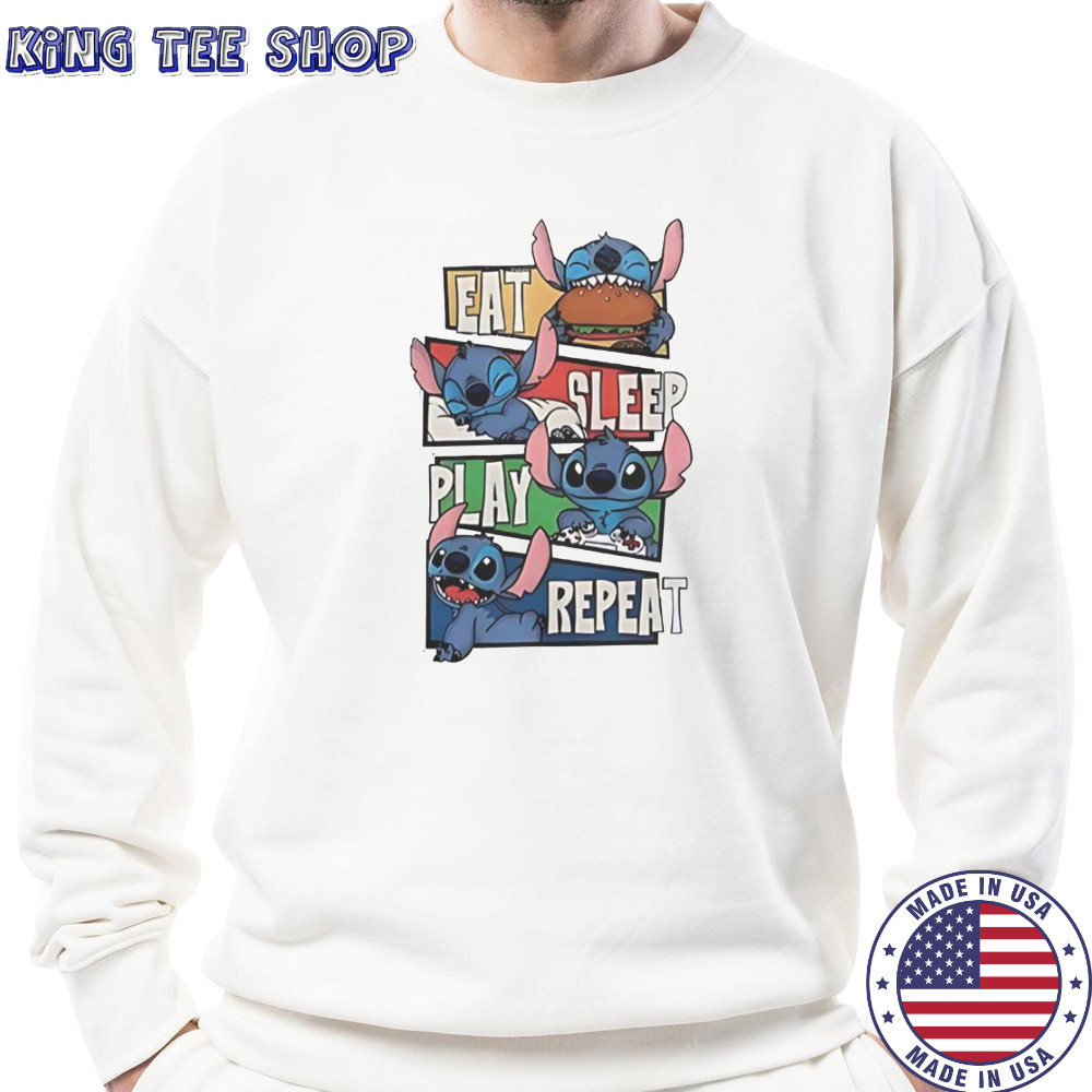 Stitch Eat Sleep Play Repeat T-Shirt Sweatshirt