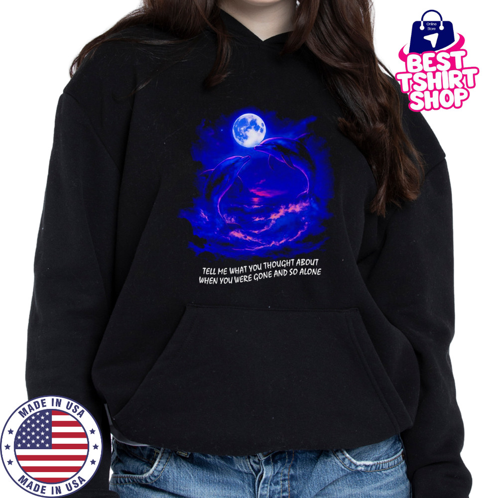 Tell me what you thought about when you were gone and so alone fantasy dolphins shirt Hoodie