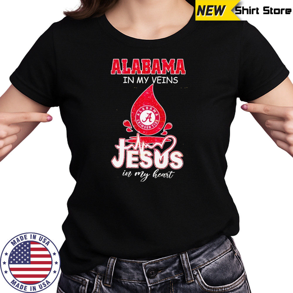 Alabama Crimson Tide In My Veins Jesus In My Heart Unisex T-Shirt Women's T-shirt