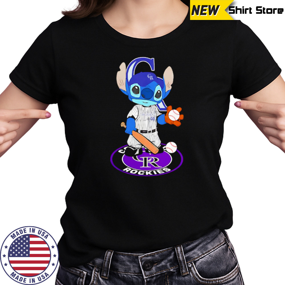 Baby Stitch Player Colorado Rockies Baseball shirt Women's T-shirt