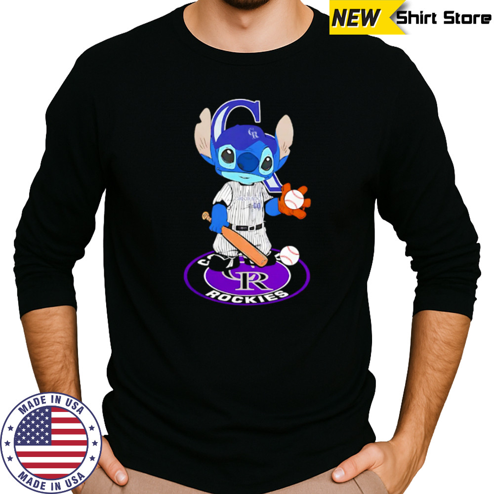 Baby Stitch Player Colorado Rockies Baseball shirt Long Sleeved
