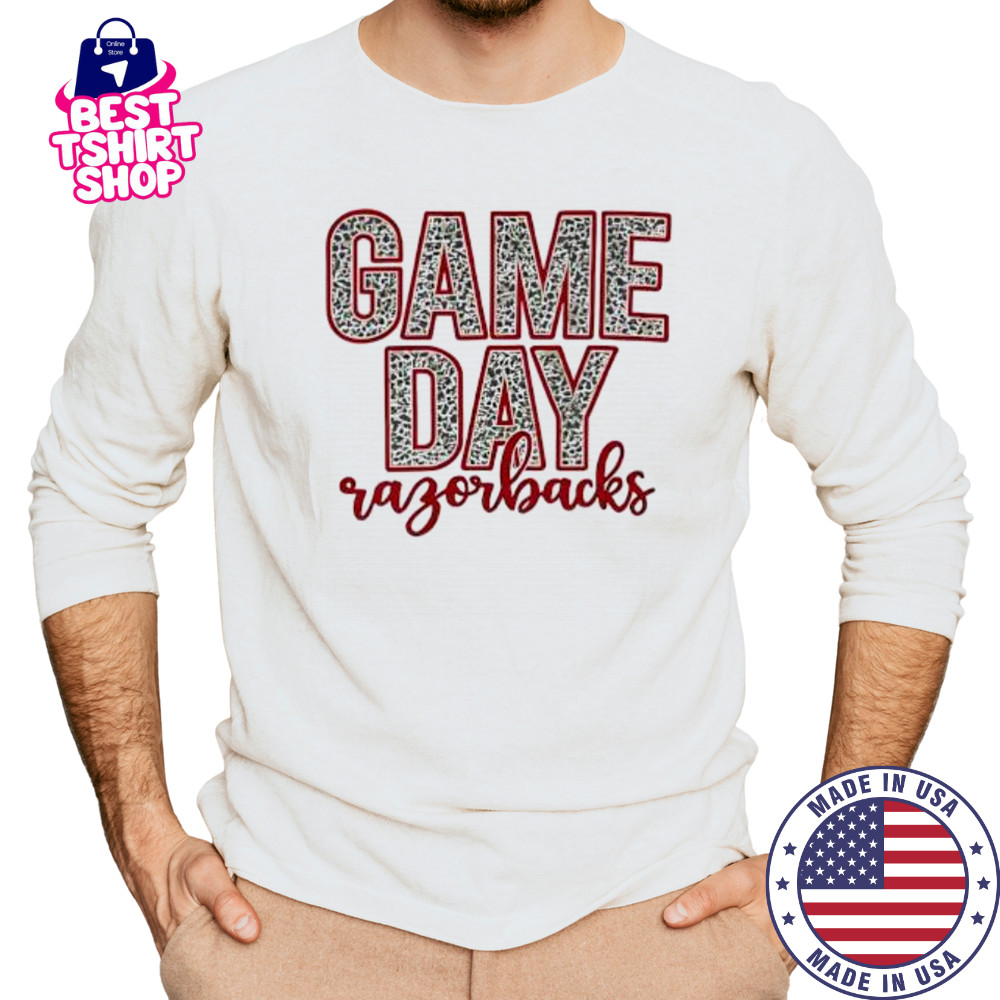 Game Day Razorbacks leopard shirt Long Sleeved