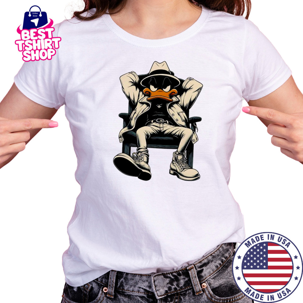 Gangster Duck on chair cartoon shirt Women's T-shirt