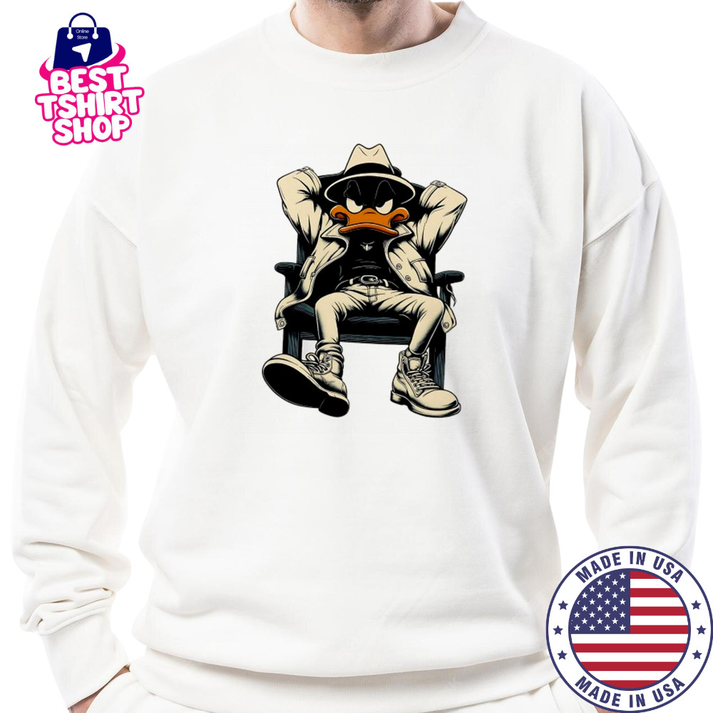 Gangster Duck on chair cartoon shirt Sweatshirt