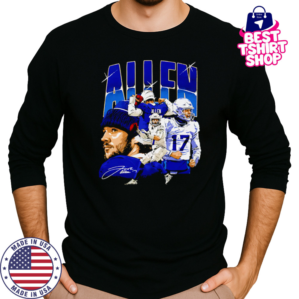 Josh Allen Buffalo Collage signature football shirt Long Sleeved