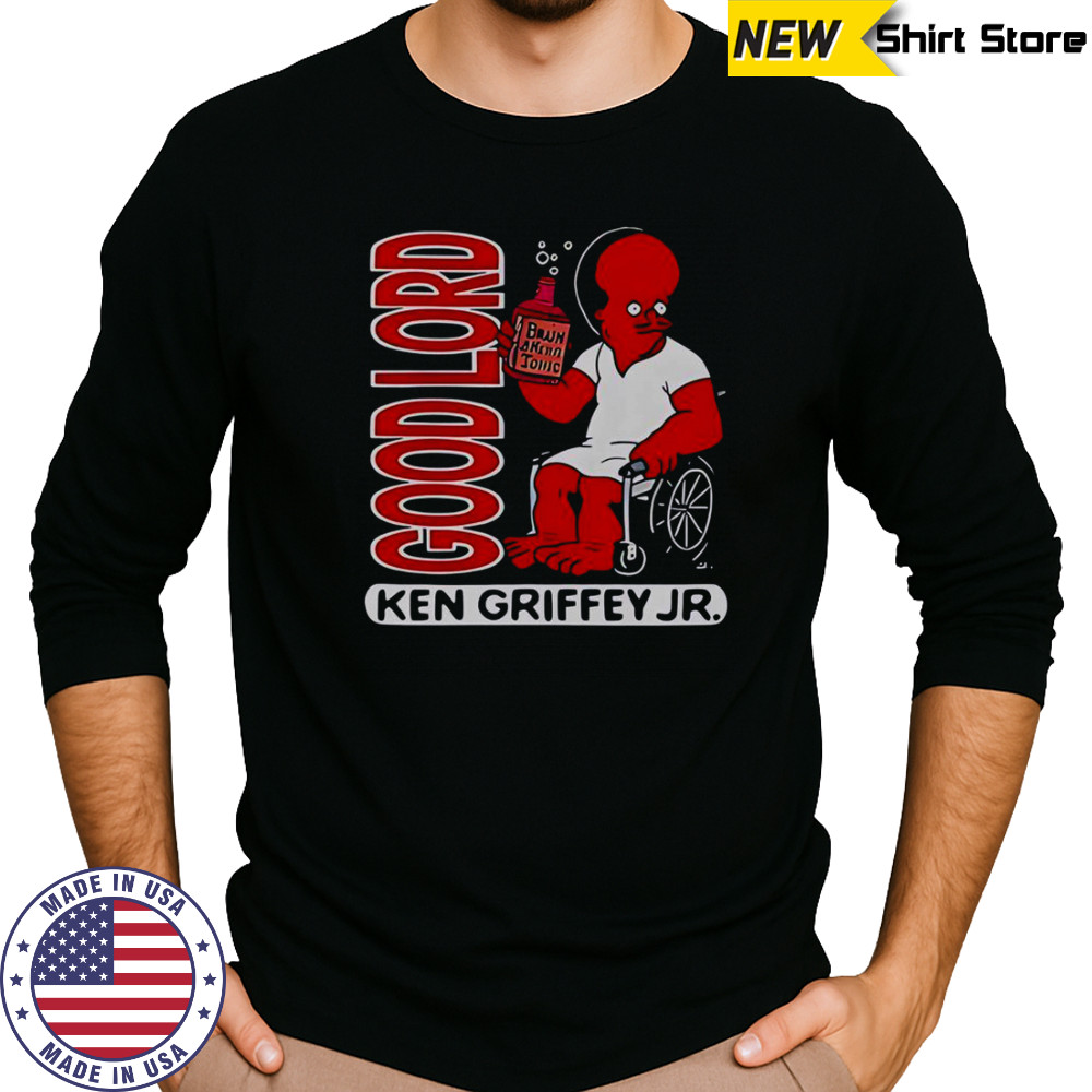 Ken Griffey Jr Good Lord Cartoon T-Shirt Long Sleeved