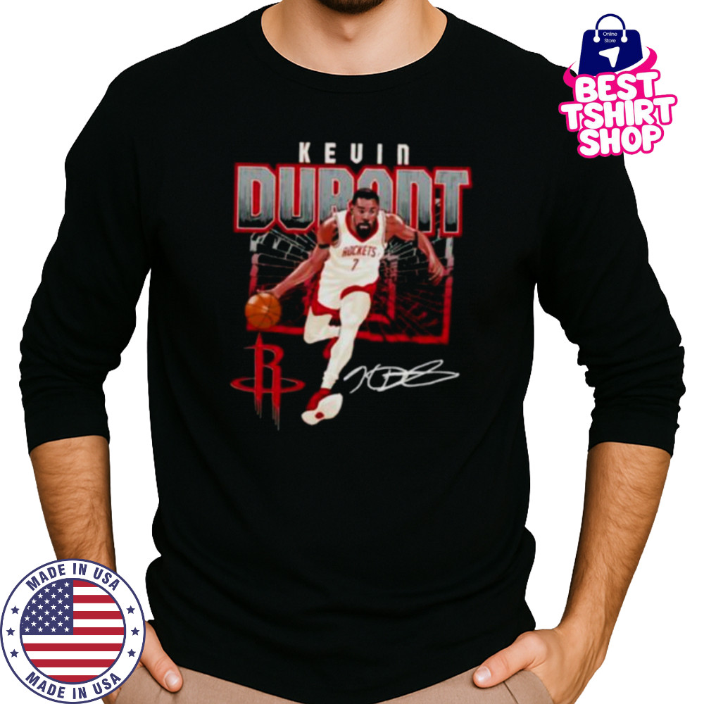 Kevin Durant #7 Houston Rockets shattered signature shirt Long Sleeved