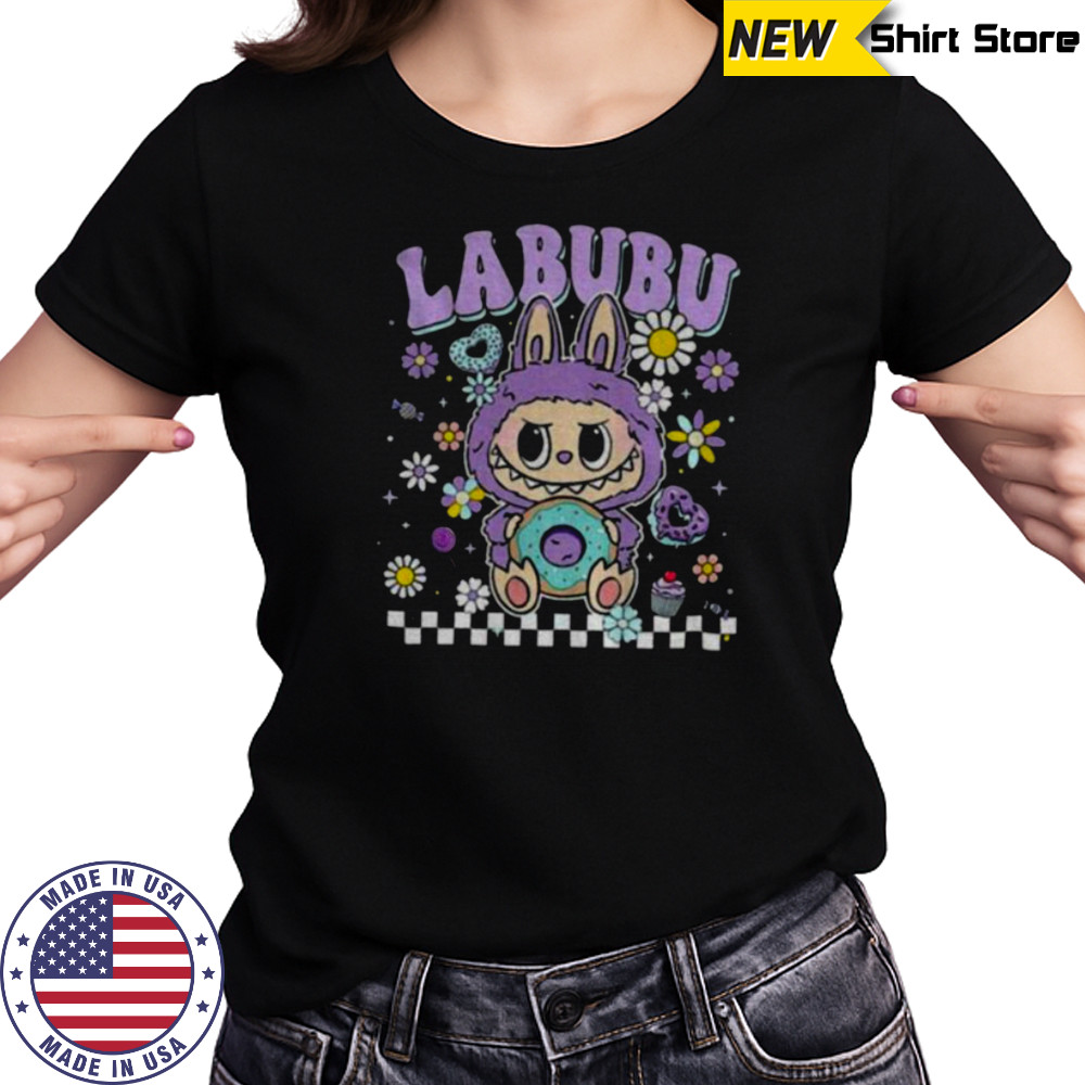 Labubu floral donut pastel cartoon character shirt Women's T-shirt