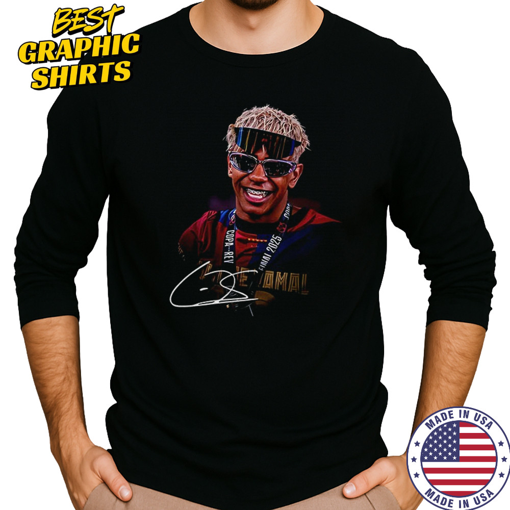 Lamine Yamal Barcelona FC vintage signature shirt Long Sleeved