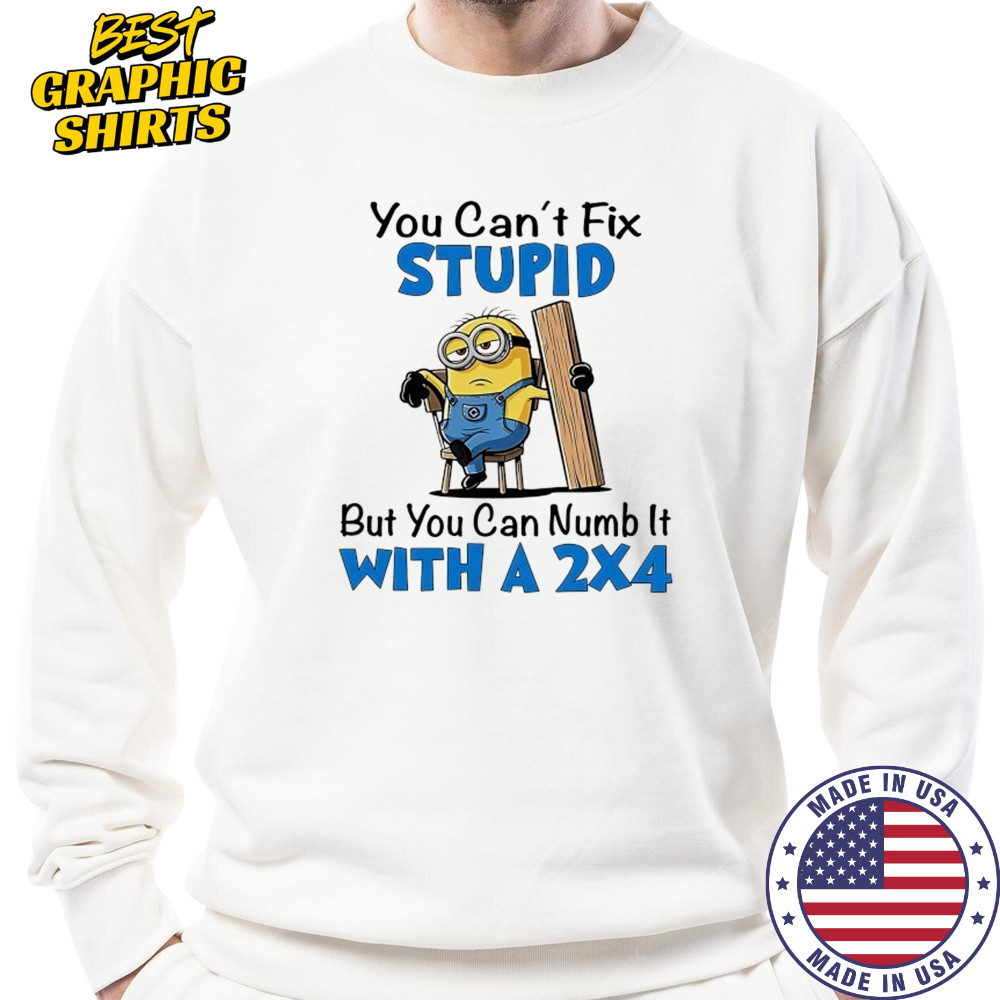 Minion you can’t fix stupid but you can numb it with a 2×4 shirt Sweatshirt