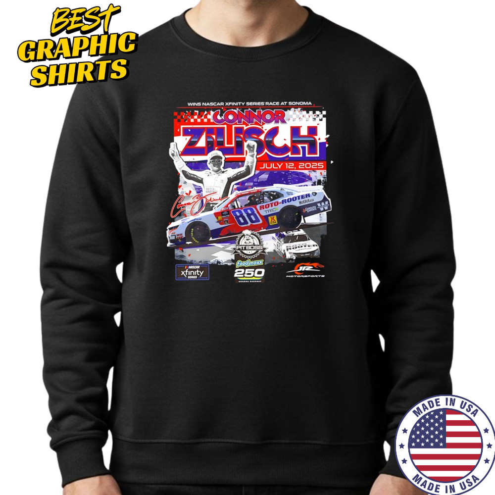 Nascar Connor Zilisch Checkered Flag Sports July 12 2025 signature shirt Sweatshirt