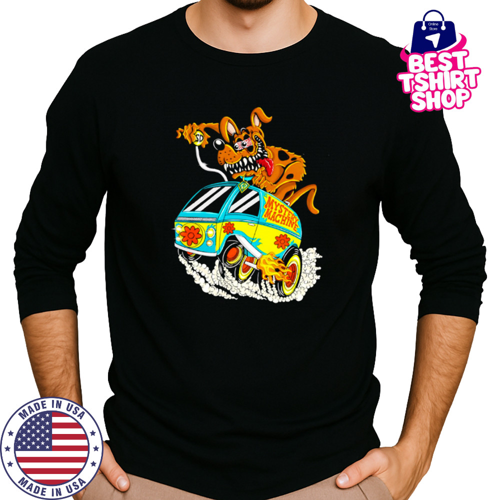 Scooby Funky Dog mystery machine shirt Long Sleeved