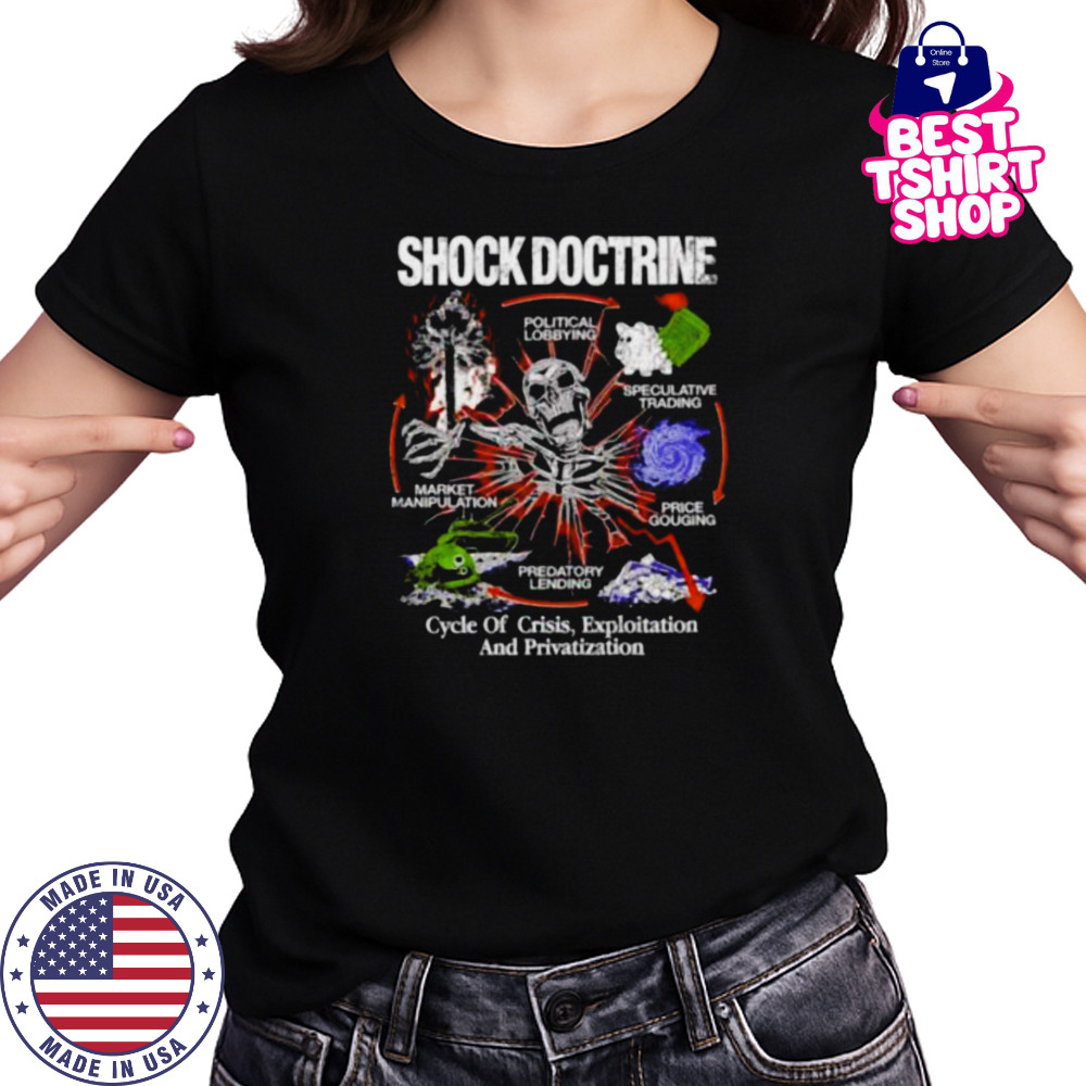 Shock Doctrine cycle of crisis exploitation and privatization skeleton shirt Women's T-shirt