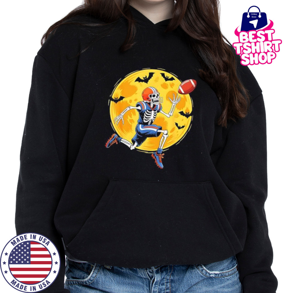 Skeleton football halloween shirt Hoodie