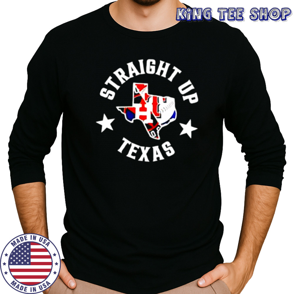 Straight up Texas Rangers and Houston Astros logo 2025 shirt Long Sleeved