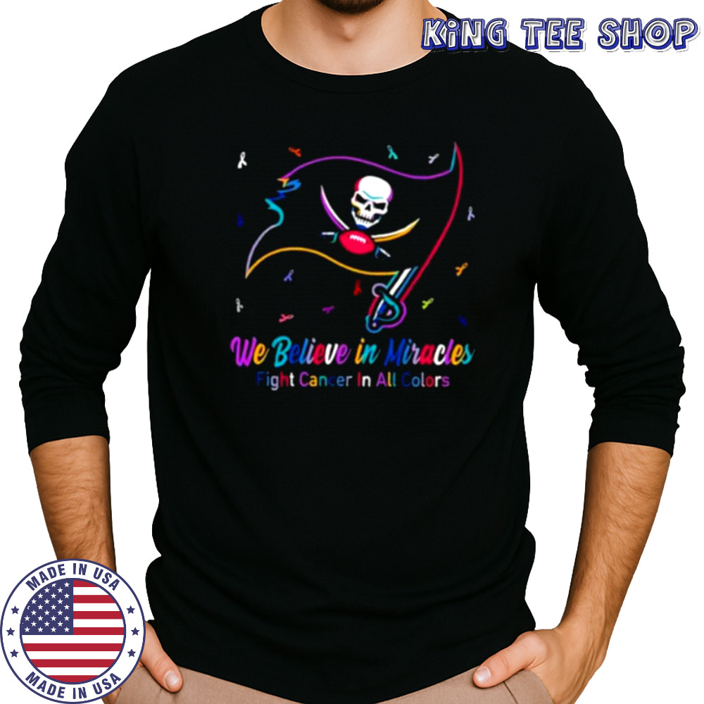 Tampa Bay Buccaneers we believe in miracles fight cancer in all colors shirt Long Sleeved