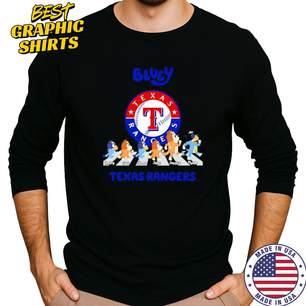 Texas Rangers Bluey Baseball Fan shirt Long Sleeved