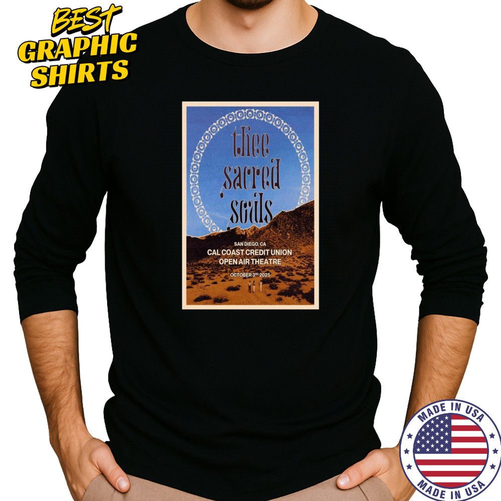 Thee Sacred Souls October 3 2025 San Diego CA Tour Poster T-Shirt Long Sleeved