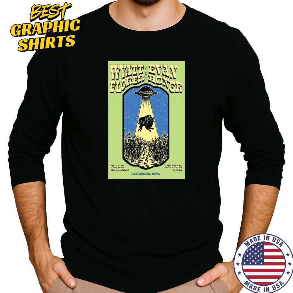 Wyatt Flores Tour Poster Aug 3 2025 Saint Charles IA Festival T-Shirt Long Sleeved