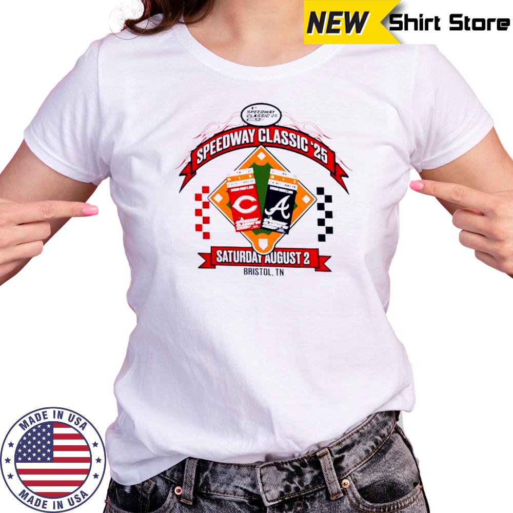 Cincinnati Reds vs. Atlanta Braves 2025 Speedway Classic Event shirt Women's T-shirt