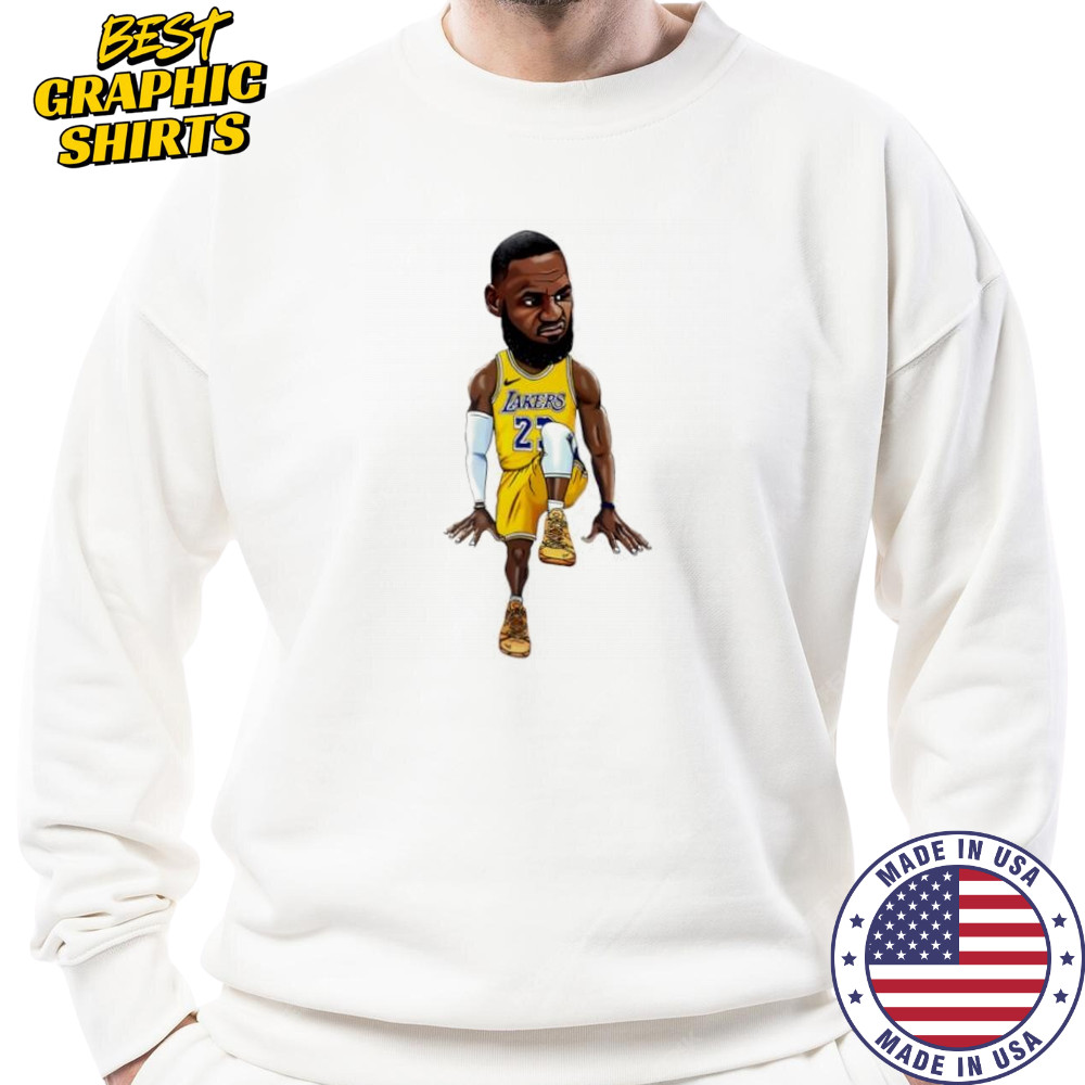 Lebron James Art Los Angeles Lakers jersey cartoon shirt Sweatshirt