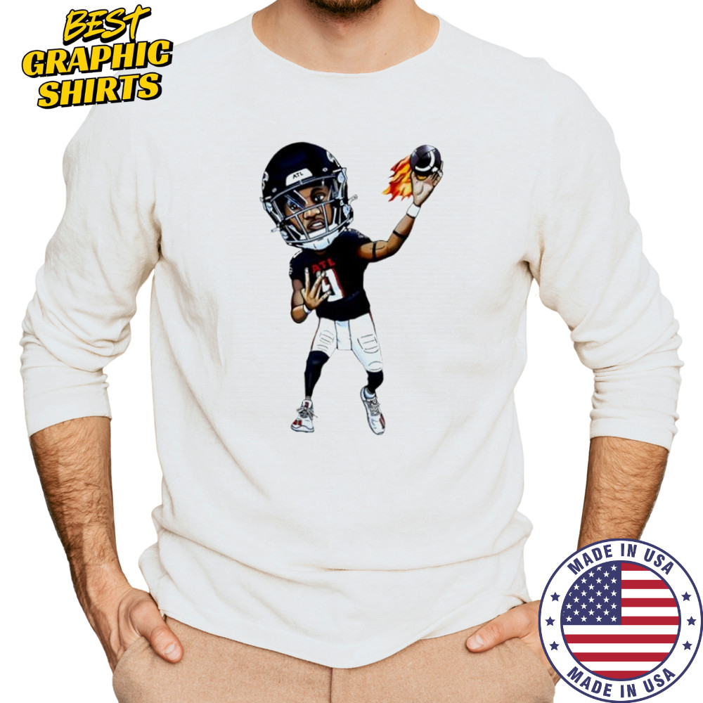 Michael Penix Jr. Art Atlanta Falcons jersey cartoon shirt Long Sleeved