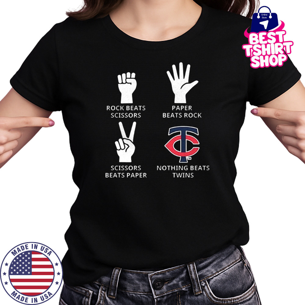 Minnesota Twins rock beats scissors paper beats rock scissors beats paper nothing beats Twins shirt Women's T-shirt