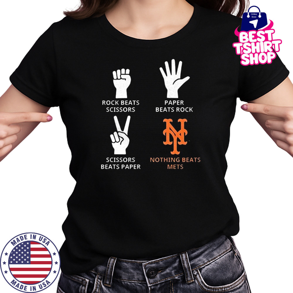New York Mets rock beats scissors paper beats rock scissors beats paper nothing beats Mets shirt Women's T-shirt