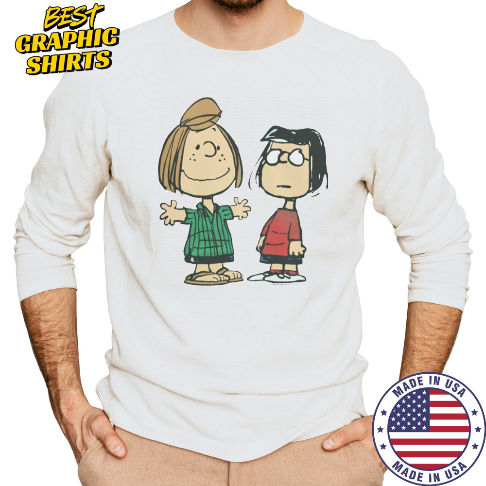 Peanuts Peppermint Patty And Marcie Character T-Shirt Long Sleeved